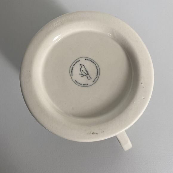 Anthropologie Monogram Initial Letter M Mug White Black Barber Coffee Tea Cup - Picture 6 of 6